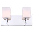 Woodbridge Lighting Candice 2Lt Glass Bath Light in Chrome/Opal Square