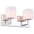 Woodbridge Lighting Candice 2Lt Glass Bath Light in Chrome/Opal Square