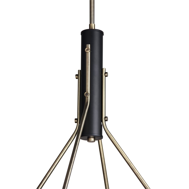 Woodbridge Lighting Bentley 4-Light G125 Metal Chandelier in Brass/Black