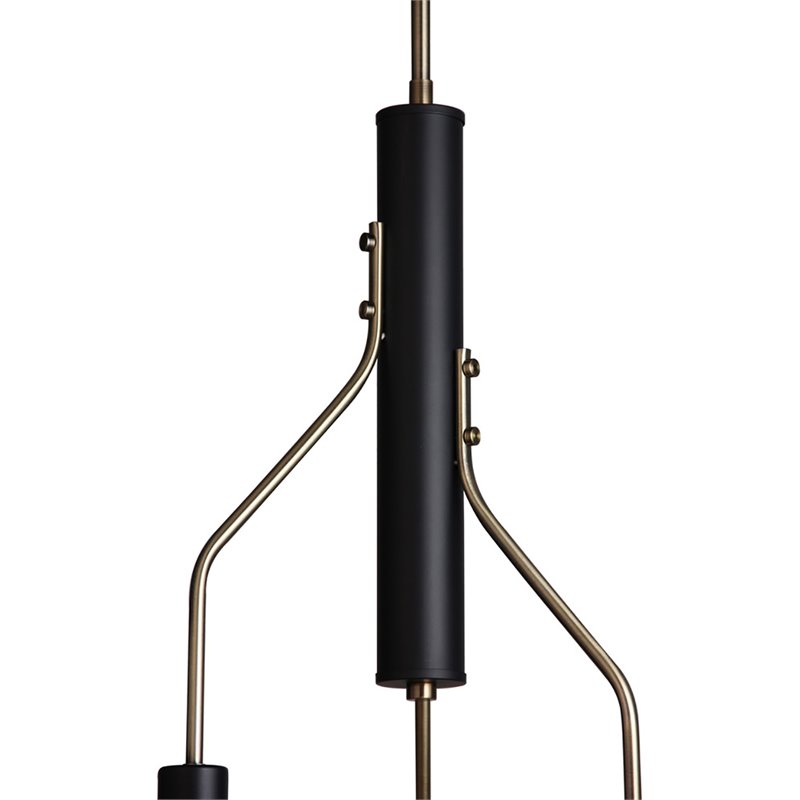 Woodbridge Lighting Bentley 3-Light ST64 Metal Chandelier in Brass/Black