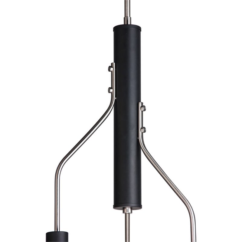 Woodbridge Lighting Bentley 3-Light G125 Metal Chandelier in Satin Nickel/Black