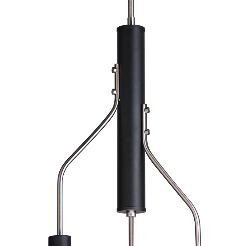 Woodbridge Lighting Bentley 3-Light ST64 Metal Chandelier in Satin Nickel/Black