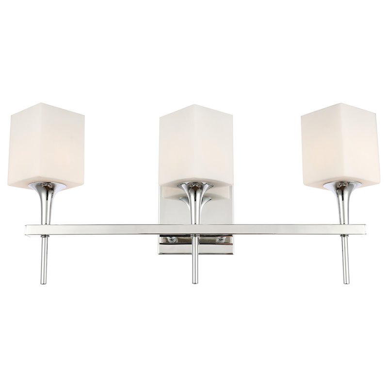 Woodbridge Lighting Chelsea 3Lt Glass Bath Light in Chrome/Opal