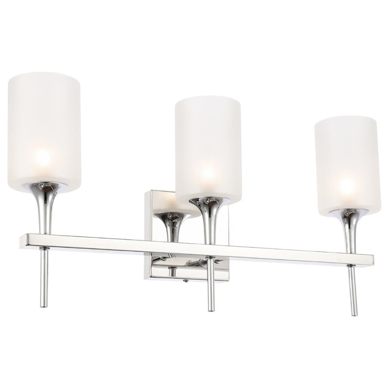 Woodbridge Lighting Chelsea 3Lt Glass Bath Light in Chrome/Sand Blasted