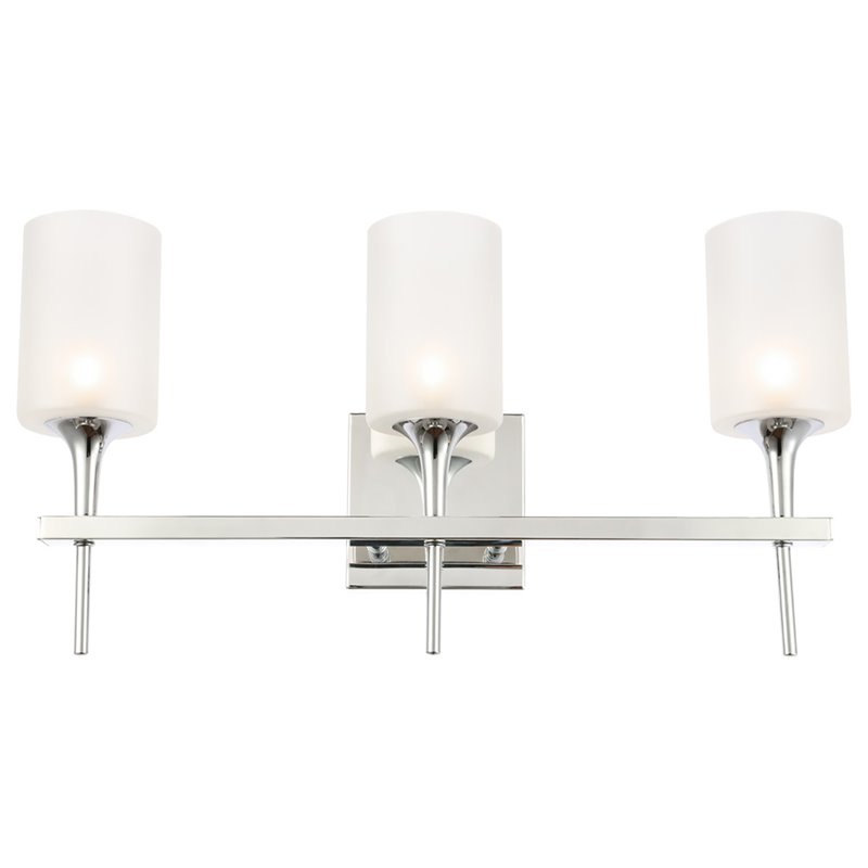 Woodbridge Lighting Chelsea 3Lt Glass Bath Light in Chrome/Sand Blasted