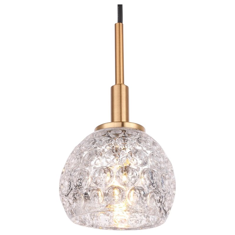 Woodbridge Lighting Elise 1-Light Glass Mini-Pendant in Brass/Bronze/Mercury