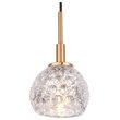 Woodbridge Lighting Elise 1-Light Glass Mini-Pendant in Brass/Bronze/Mercury