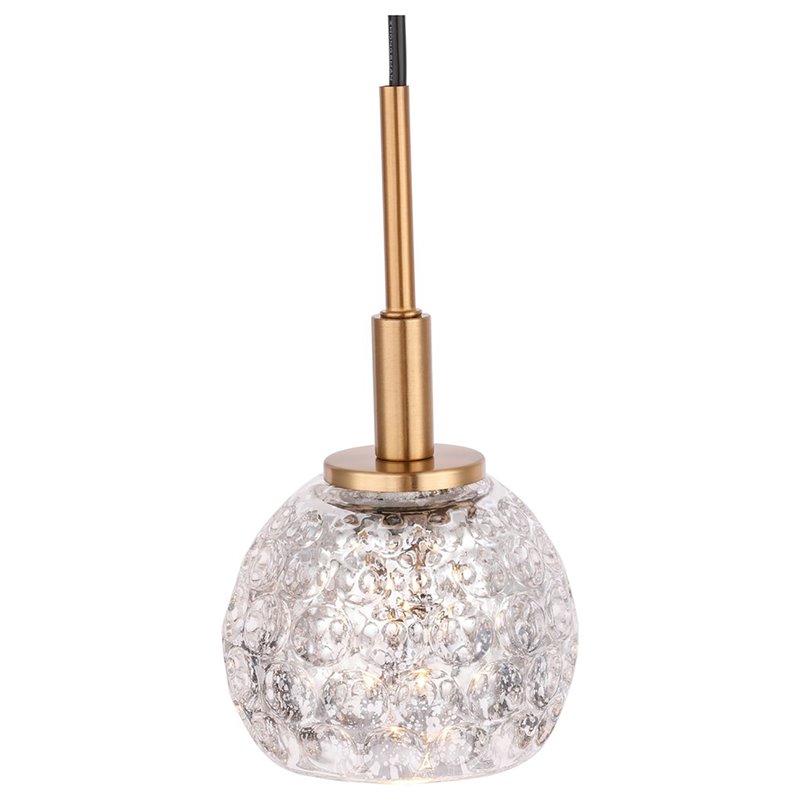 Woodbridge Lighting Elise 1-Light Glass Mini-Pendant in Brass/Bronze/Mercury