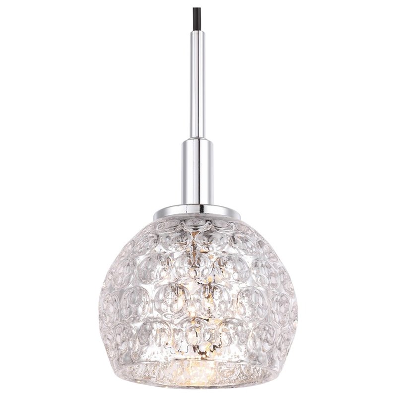 Woodbridge Lighting Elise 1-Light Glass Mini-Pendant in Chrome/Bronze/Mercury