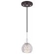 Woodbridge Lighting Elise 1-Light Glass Mini-Pendant in Chrome/Bronze/Mercury