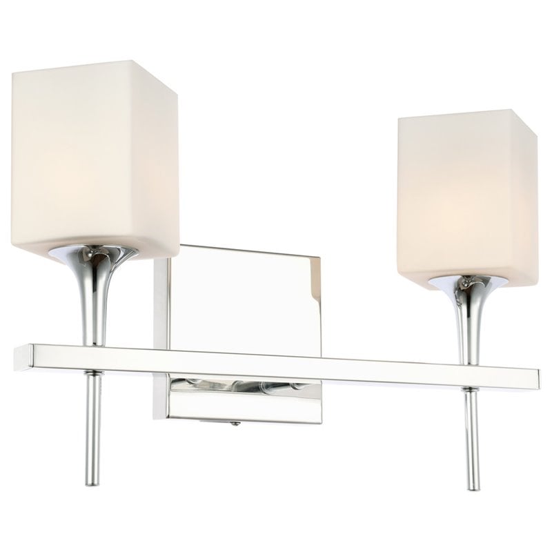 Woodbridge Lighting Chelsea 2Lt Glass Bath Light in Chrome/Opal