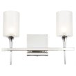 Woodbridge Lighting Chelsea 2Lt Glass Bath Light in Chrome/Sand Blasted