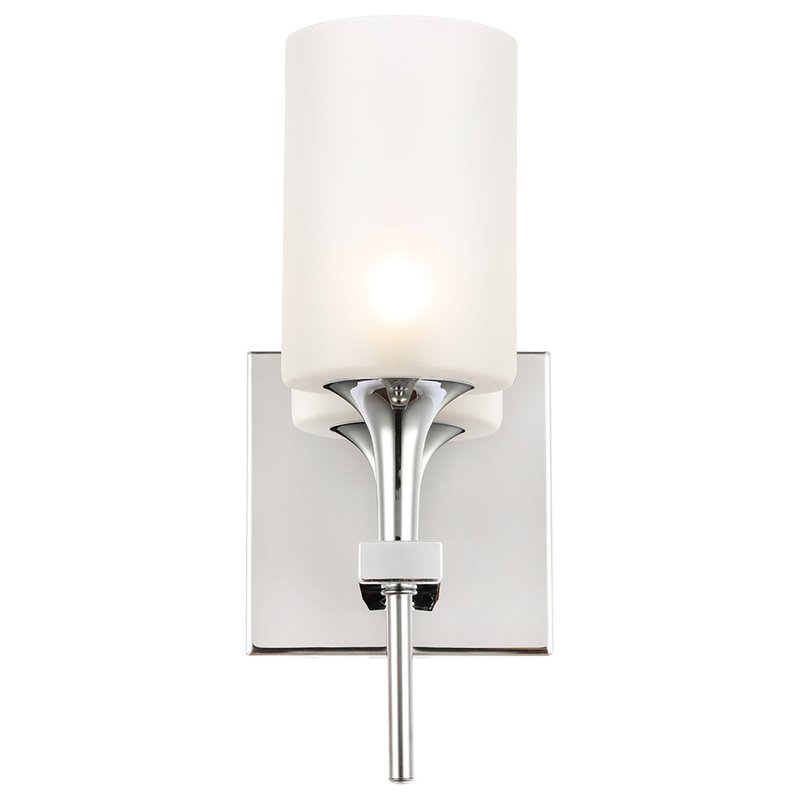 Woodbridge Lighting Chelsea 1Lt Glass Bath/Wall Light in Chrome/Sand Blasted