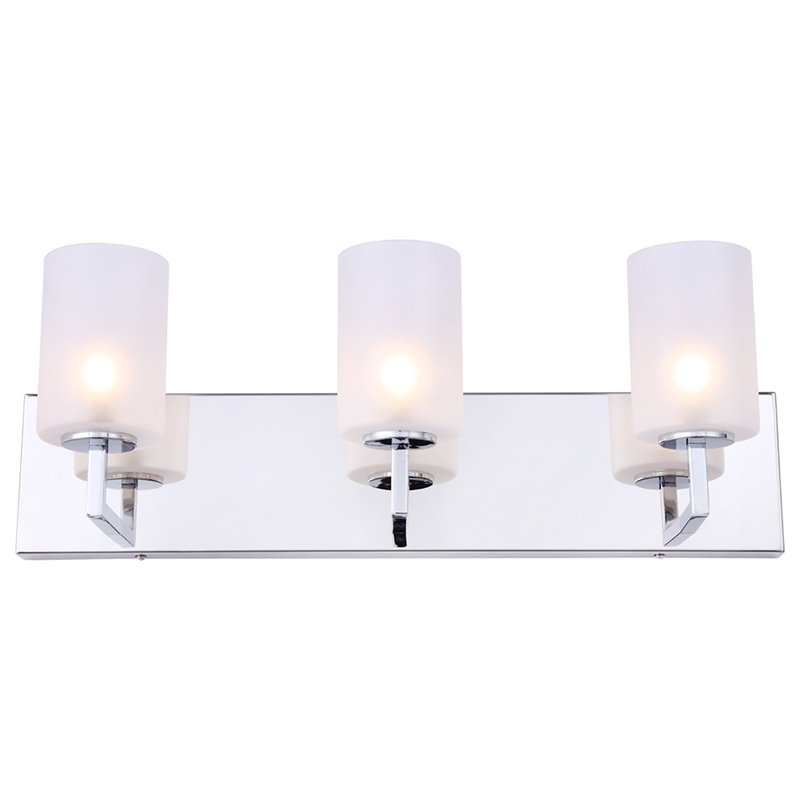 Woodbridge Lighting Elise 3-Light Glass Bath Light in Chrome/Opal Cylinder