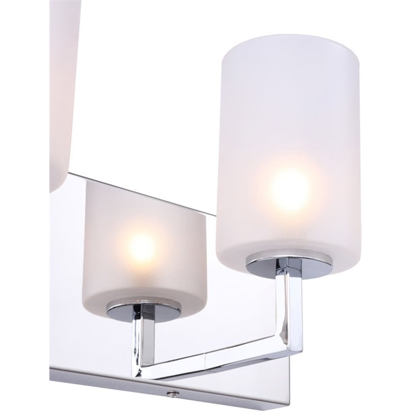 Woodbridge Lighting Elise 3-Light Glass Bath Light in Chrome/Opal Cylinder