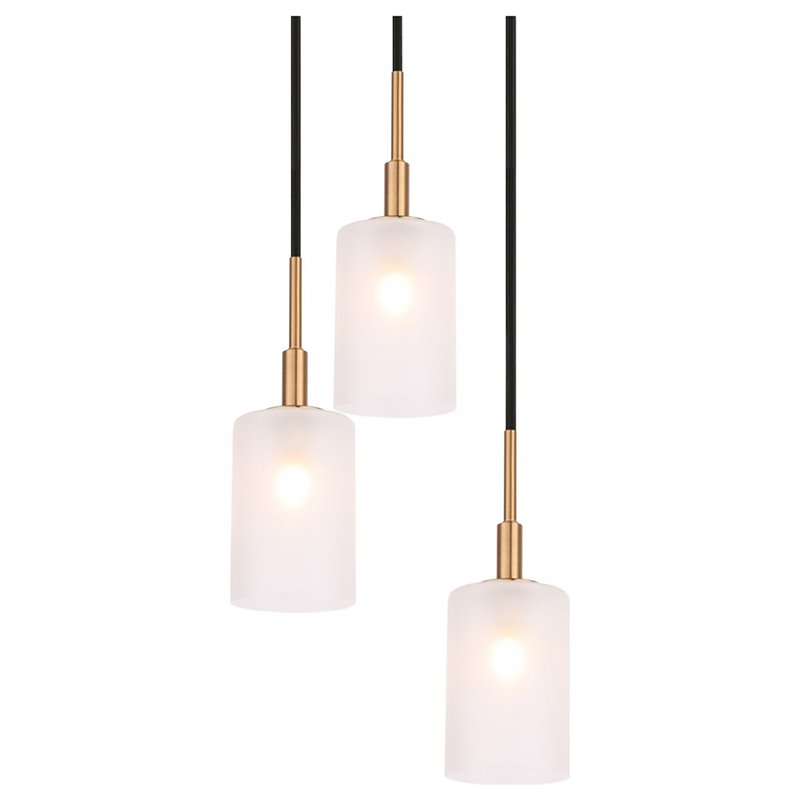 Woodbridge Lighting Elise 3-Light Glass Cluster Pendant in Brass/Bronze/Opal