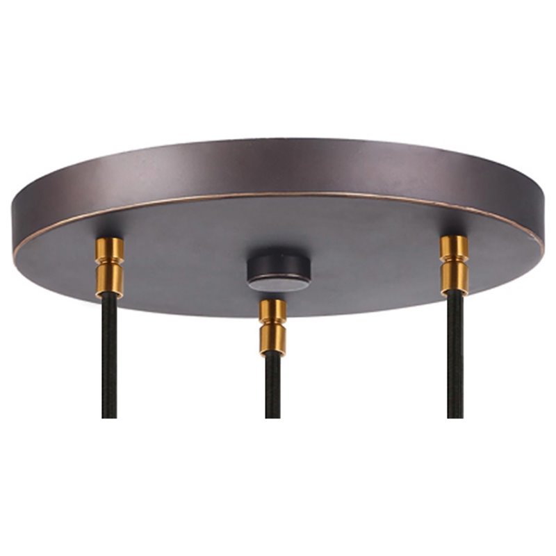 Woodbridge Lighting Elise 3-Light Glass Cluster Pendant in Brass/Bronze/Opal