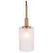 Woodbridge Lighting Elise 1-Light Glass Mini-Pendant in Brass/Bronze/Opal
