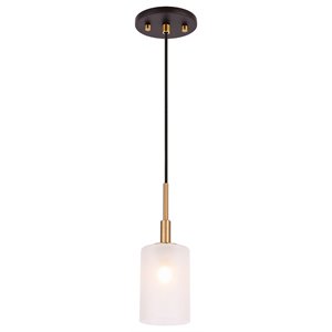 woodbridge lighting elise 1-light glass mini-pendant in brass/bronze/opal
