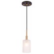 Woodbridge Lighting Elise 1-Light Glass Mini-Pendant in Brass/Bronze/Opal