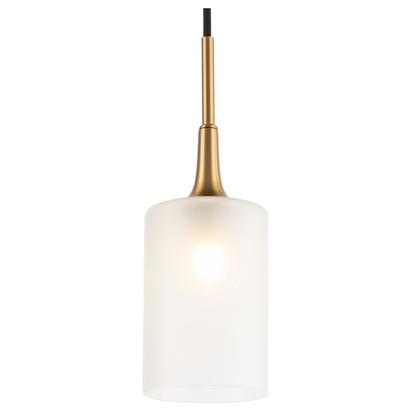 Woodbridge Lighting Chelsea 1Lt Glass Mini-Pendant in Brass/Bronze/Sand Blasted
