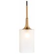 Woodbridge Lighting Chelsea 1Lt Glass Mini-Pendant in Brass/Bronze/Sand Blasted