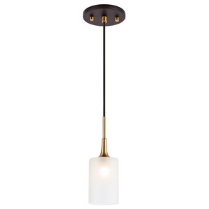 Woodbridge Lighting Chelsea 1Lt Glass Mini-Pendant in Brass/Bronze/Sand Blasted