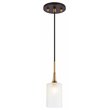 Woodbridge Lighting Chelsea 1Lt Glass Mini-Pendant in Brass/Bronze/Sand Blasted