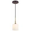 Woodbridge Lighting Chelsea 1Lt Glass Mini-Pendant in Brass/Bronze/Opal