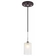 Woodbridge Lighting Chelsea 1Lt Glass Mini-Pendant in Chrome/Bronze/Sand Blasted