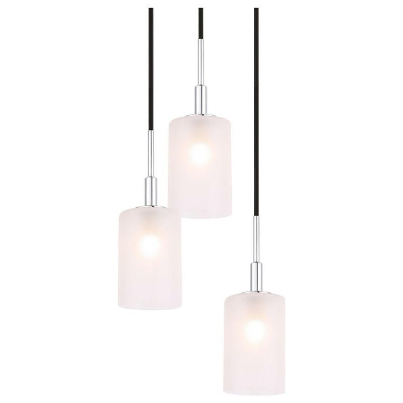 Woodbridge Lighting Elise 3-Light Glass Cluster Pendant in Chrome/Bronze/Opal
