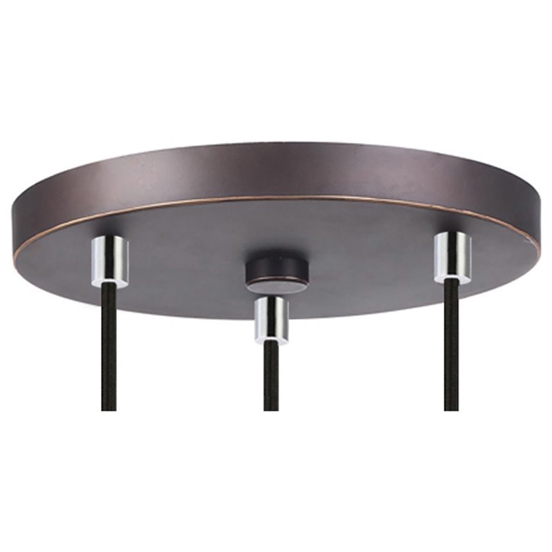 Woodbridge Lighting Elise 3-Light Glass Cluster Pendant in Chrome/Bronze/Opal