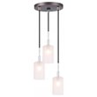 Woodbridge Lighting Elise 3-Light Glass Cluster Pendant in Chrome/Bronze/Opal