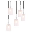 Woodbridge Lighting Elise 5-Light Glass Cluster Pendant in Chrome/Bronze/Opal