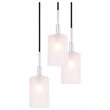 Woodbridge Lighting Elise 5-Light Glass Cluster Pendant in Chrome/Bronze/Opal