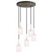 Woodbridge Lighting Elise 5-Light Glass Cluster Pendant in Chrome/Bronze/Opal