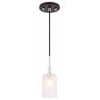 Woodbridge Lighting Elise 1-Light Glass Mini-Pendant in Chrome/Bronze/Opal