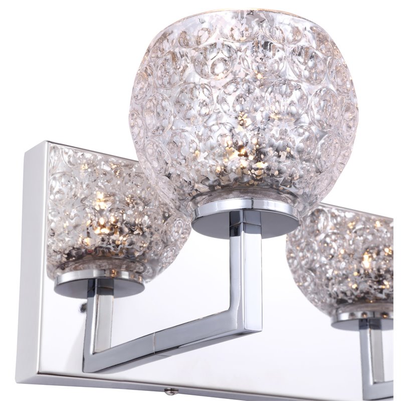 Woodbridge Lighting Elise 2-Light Glass Bath Light in Chrome/Mercury Crystal