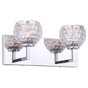 woodbridge lighting elise 2-light glass bath light in chrome/mercury crystal
