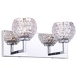 Woodbridge Lighting Elise 2-Light Glass Bath Light in Chrome/Mercury Crystal