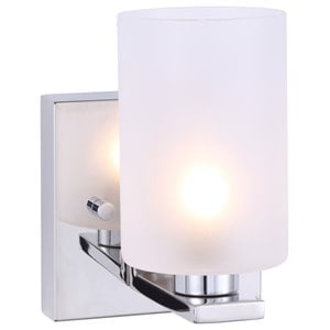 woodbridge lighting claudia 1-light glass led bath/wall light in chrome/sand