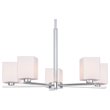 Woodbridge Lighting Claudia 5-Light Glass Chandelier in Chrome/Opal