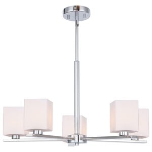 Woodbridge Lighting Claudia 5-Light Glass Chandelier in Chrome/Opal