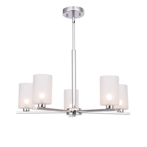 Woodbridge Lighting Claudia 5-Light Glass Chandelier in Chrome/Sand Blasted
