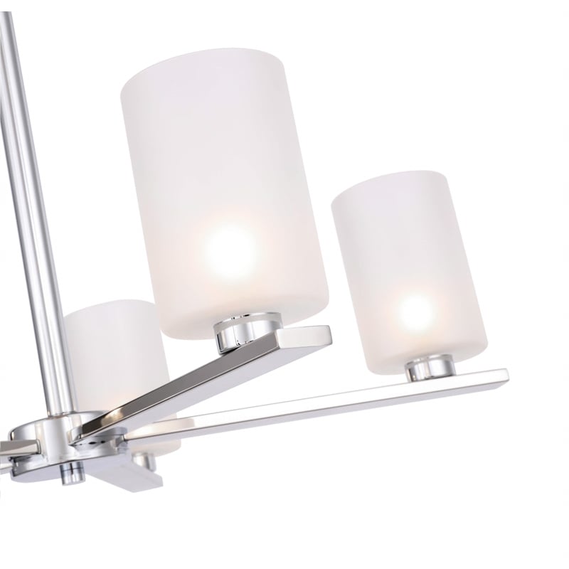 Woodbridge Lighting Claudia 5-Light Glass Chandelier in Chrome/Sand Blasted