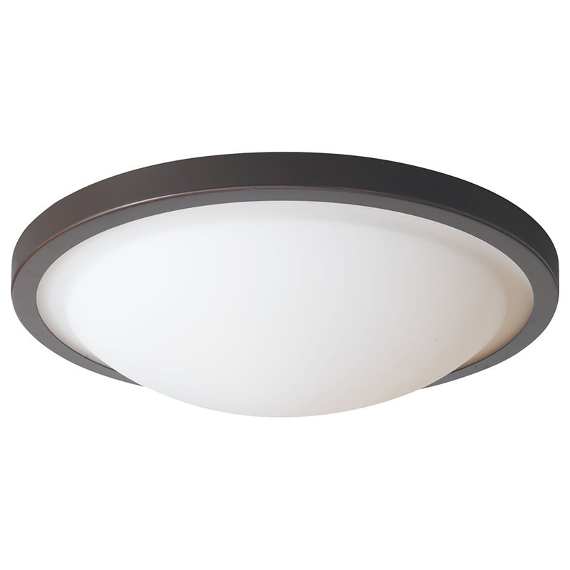 Woodbridge Lighting Cosmo 2-Light Glass Flush-Mount in Mahogany Bronze