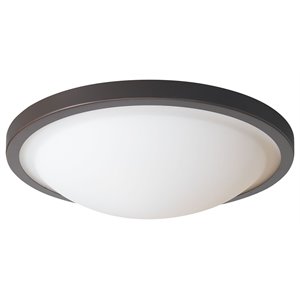 Woodbridge Lighting Cosmo 2-Light Glass Flush-Mount in Mahogany Bronze