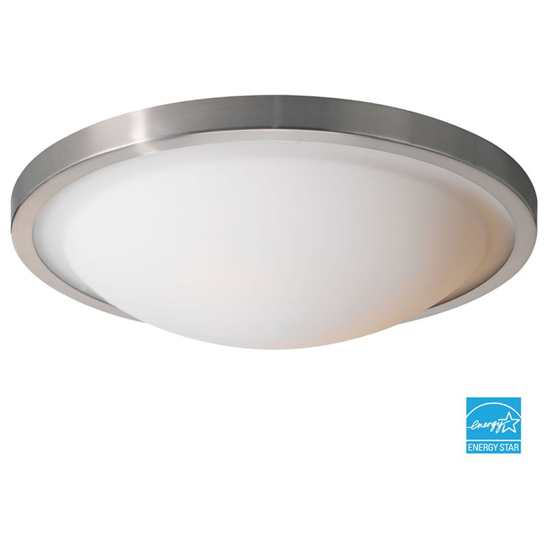 Woodbridge Lighting Cosmo 2-Light Glass Flush-Mount in Satin Nickel