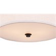 Woodbridge Lighting Drum 3-Light Fabric LED Semi-Flush Mount in Bronze/White