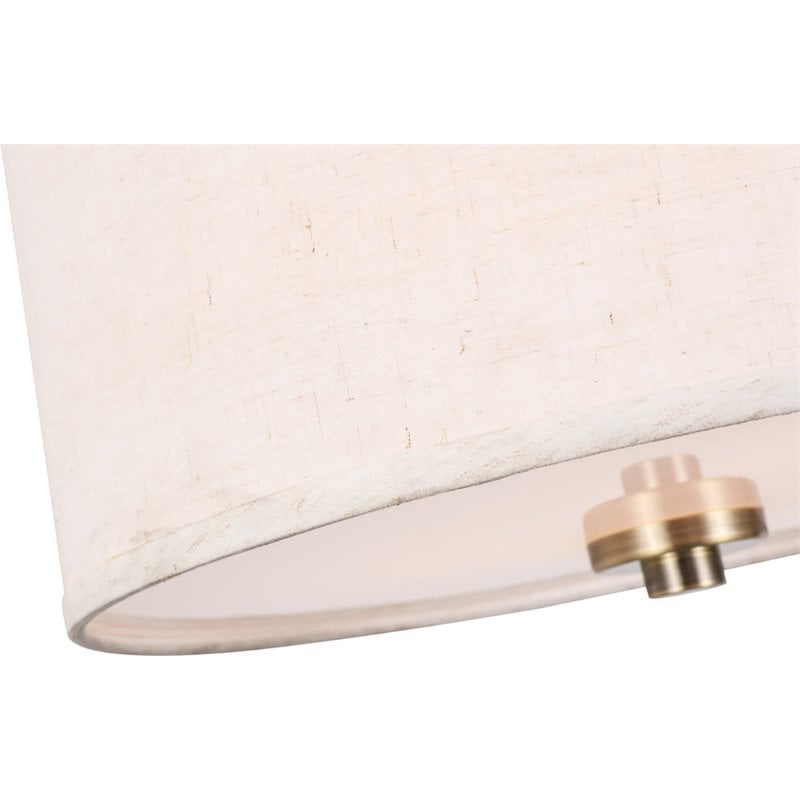 Woodbridge Lighting Drum 3-Light Fabric Pendant in Brass/White